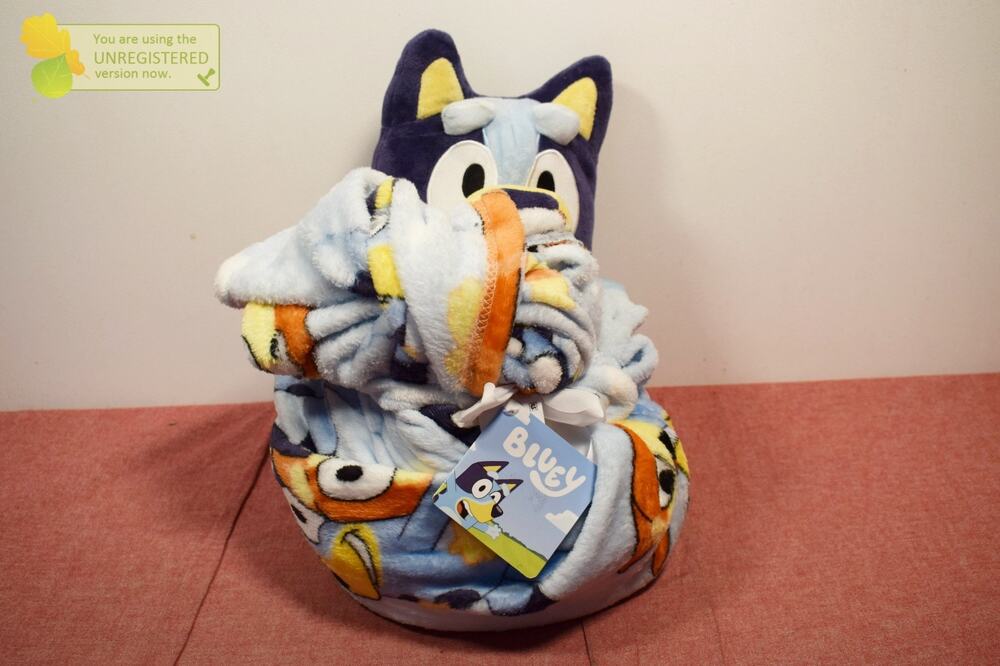 Bluey Pillow Plush and Throw Blanket Blue